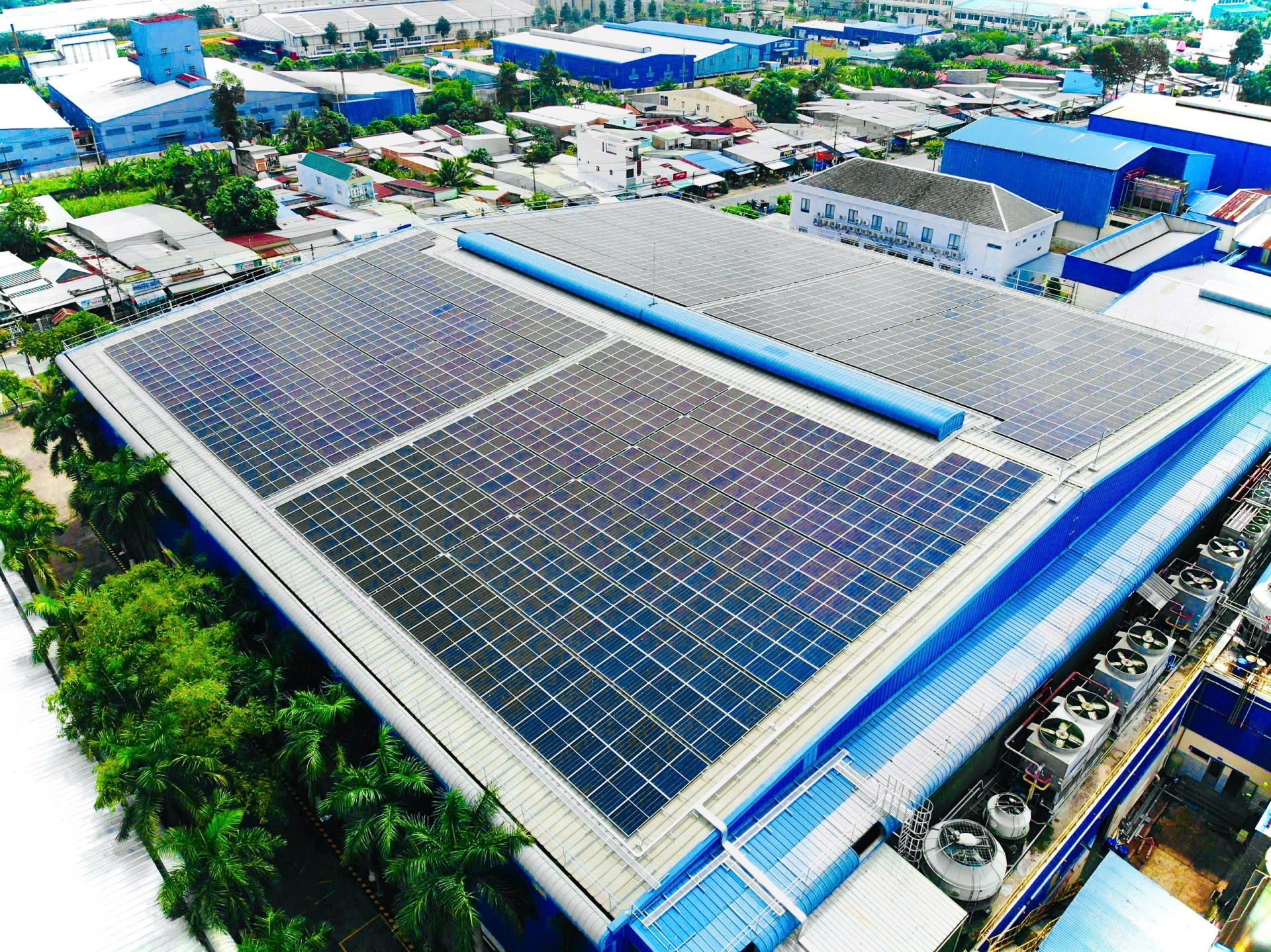 điện mặt trời áp mái, dự án điện mặt trời Vĩnh Hoàn, Hoàng Vũ ECC, năng lượng xanh, tổng thầu EPC, Vĩnh Hoàn Collagen, điện mặt trời công nghiệp